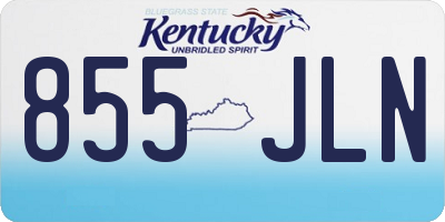 KY license plate 855JLN