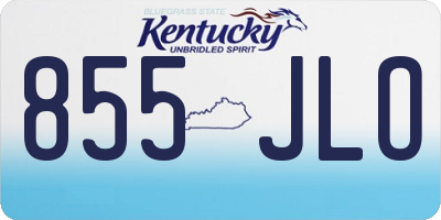KY license plate 855JLO