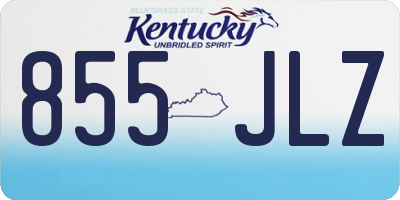 KY license plate 855JLZ