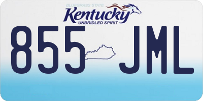KY license plate 855JML