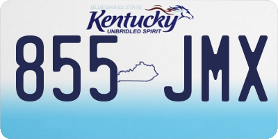 KY license plate 855JMX