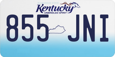 KY license plate 855JNI