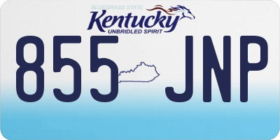KY license plate 855JNP