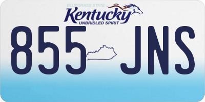 KY license plate 855JNS