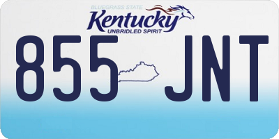 KY license plate 855JNT