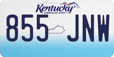 KY license plate 855JNW