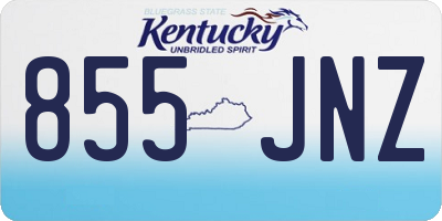 KY license plate 855JNZ