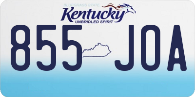 KY license plate 855JOA