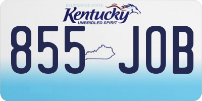 KY license plate 855JOB