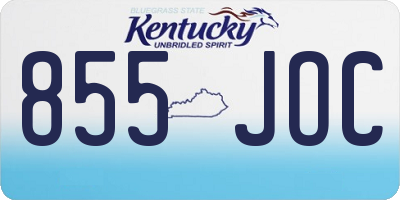 KY license plate 855JOC