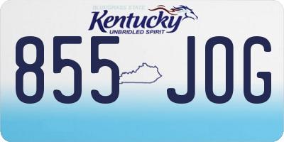 KY license plate 855JOG