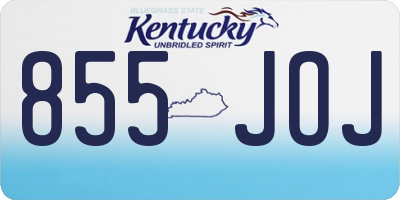 KY license plate 855JOJ