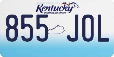 KY license plate 855JOL