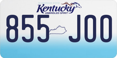 KY license plate 855JOO