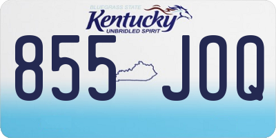 KY license plate 855JOQ