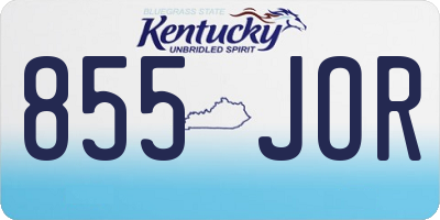KY license plate 855JOR
