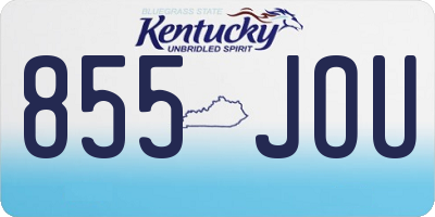 KY license plate 855JOU
