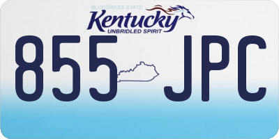 KY license plate 855JPC