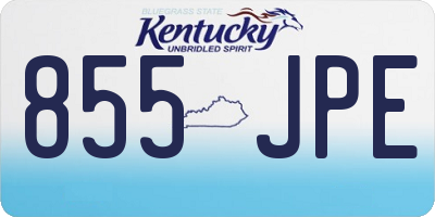 KY license plate 855JPE