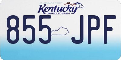KY license plate 855JPF