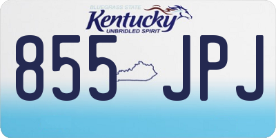 KY license plate 855JPJ