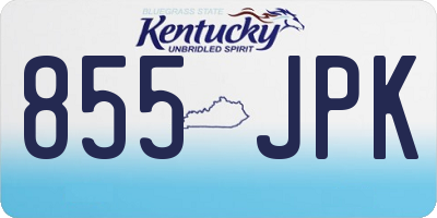 KY license plate 855JPK