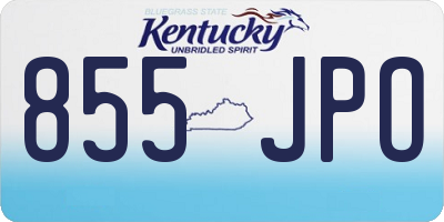 KY license plate 855JPO