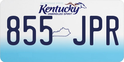 KY license plate 855JPR