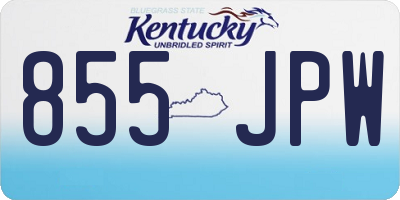 KY license plate 855JPW