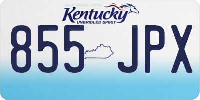 KY license plate 855JPX