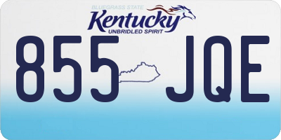 KY license plate 855JQE