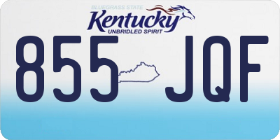 KY license plate 855JQF