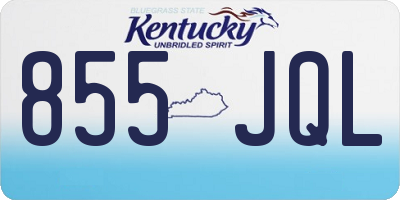 KY license plate 855JQL