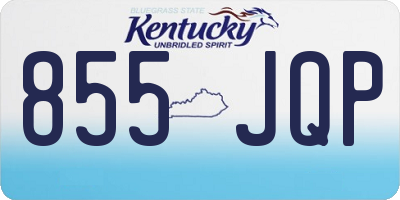 KY license plate 855JQP