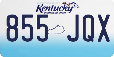 KY license plate 855JQX