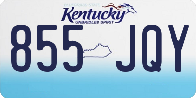 KY license plate 855JQY