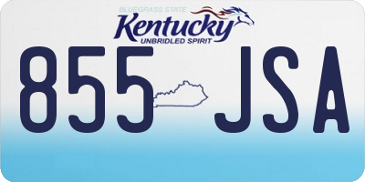KY license plate 855JSA