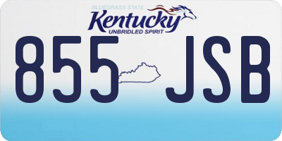 KY license plate 855JSB