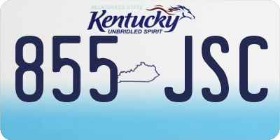 KY license plate 855JSC