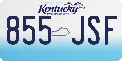 KY license plate 855JSF