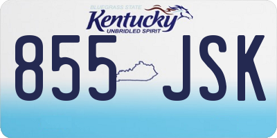KY license plate 855JSK
