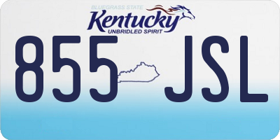 KY license plate 855JSL