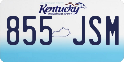 KY license plate 855JSM