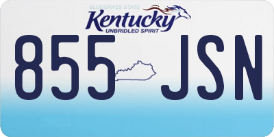 KY license plate 855JSN