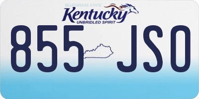 KY license plate 855JSO