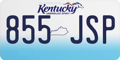 KY license plate 855JSP