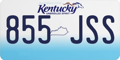 KY license plate 855JSS