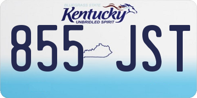 KY license plate 855JST