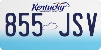 KY license plate 855JSV