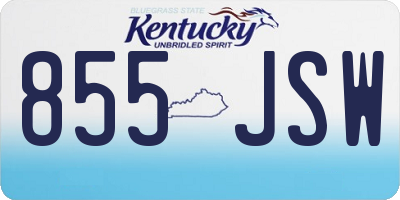 KY license plate 855JSW